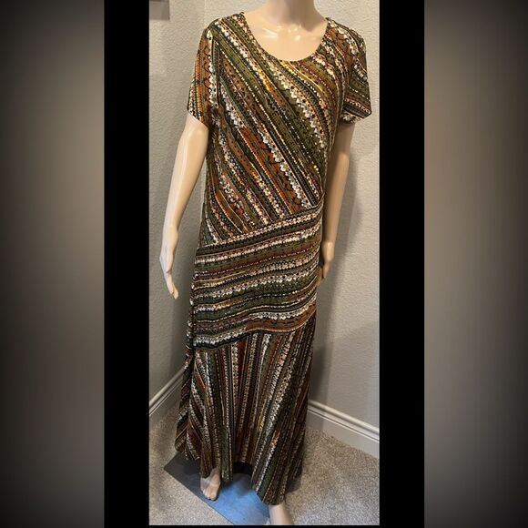 Vintage Serengeti Multicolor Striped maxi Dress - Picture 2 of 5